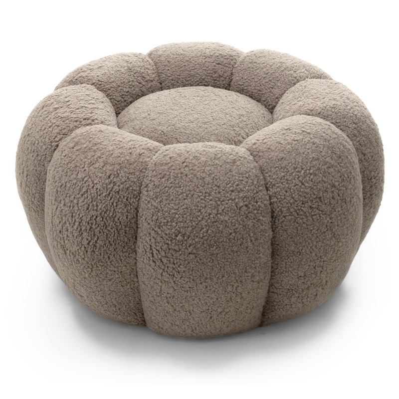 Puf Perugia, cappuccino, boucle, obłe kształty