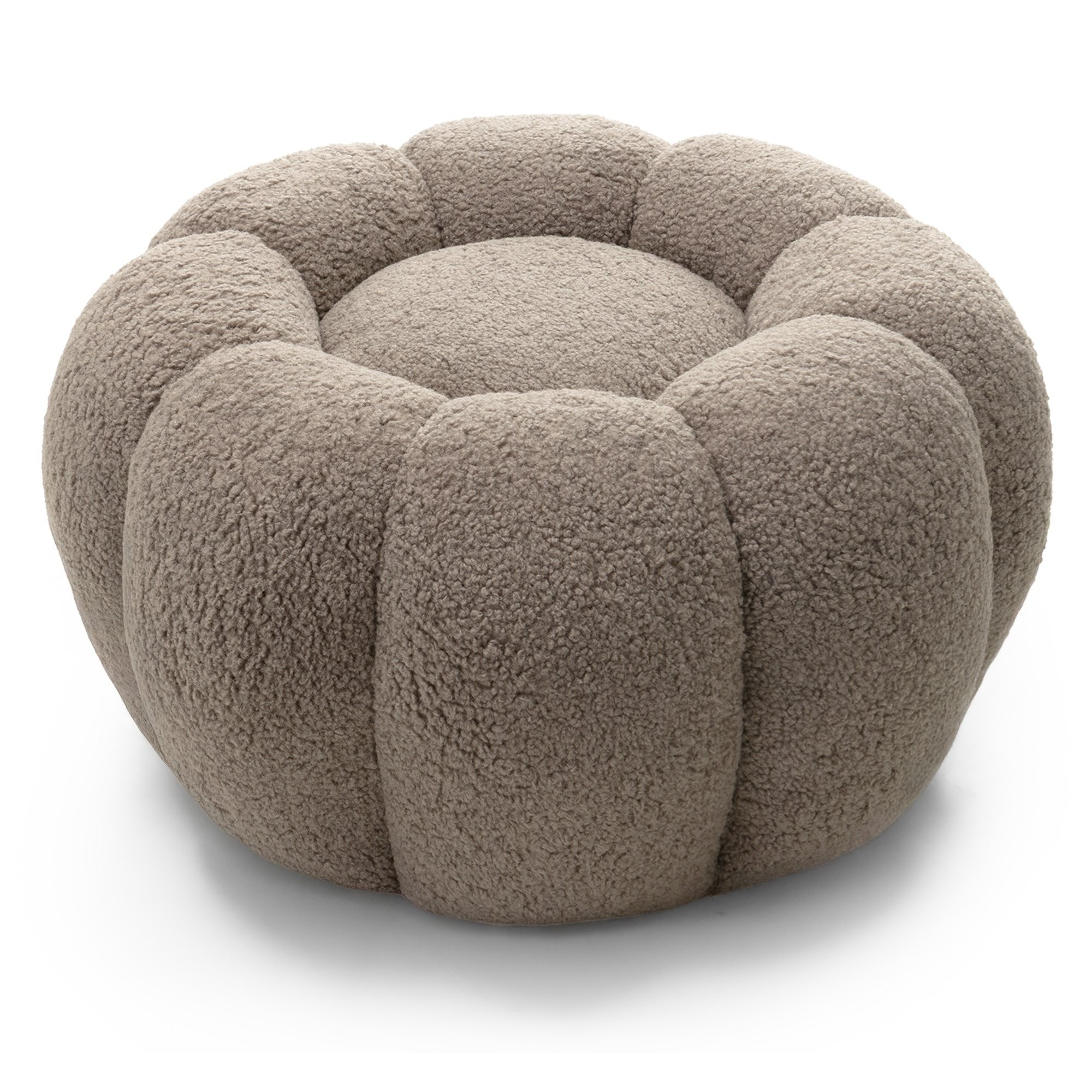 Puf Perugia, cappuccino, boucle, obłe kształty