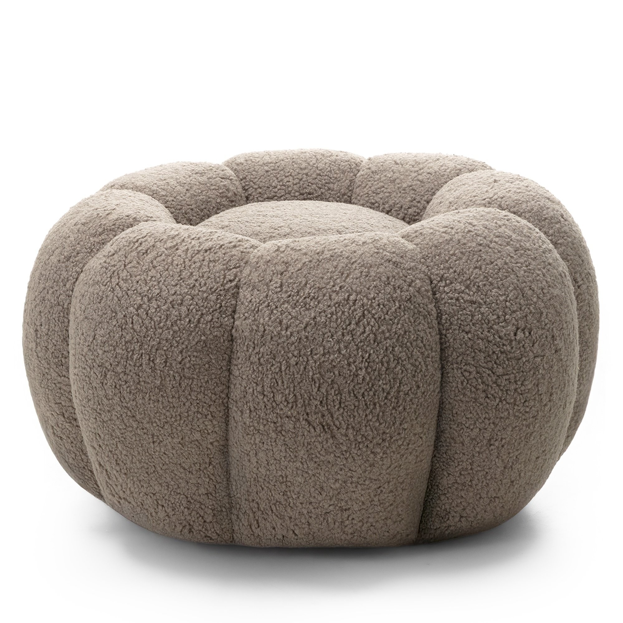 Puf Perugia, cappuccino, boucle, obłe kształty