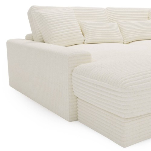 Sofa do salonu Happy, kremowa, sztruks