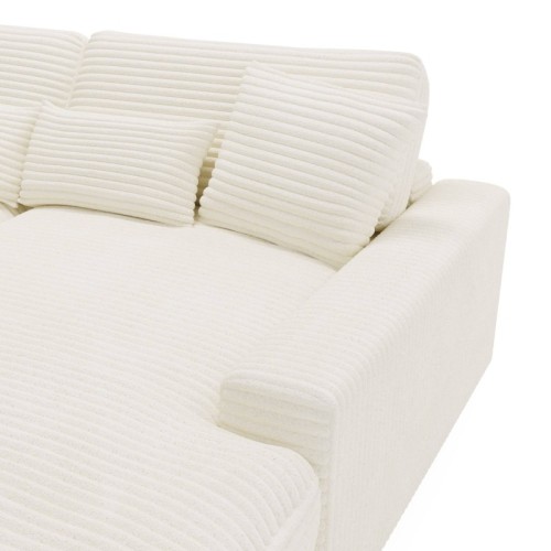 Sofa do salonu Happy, kremowa, sztruks