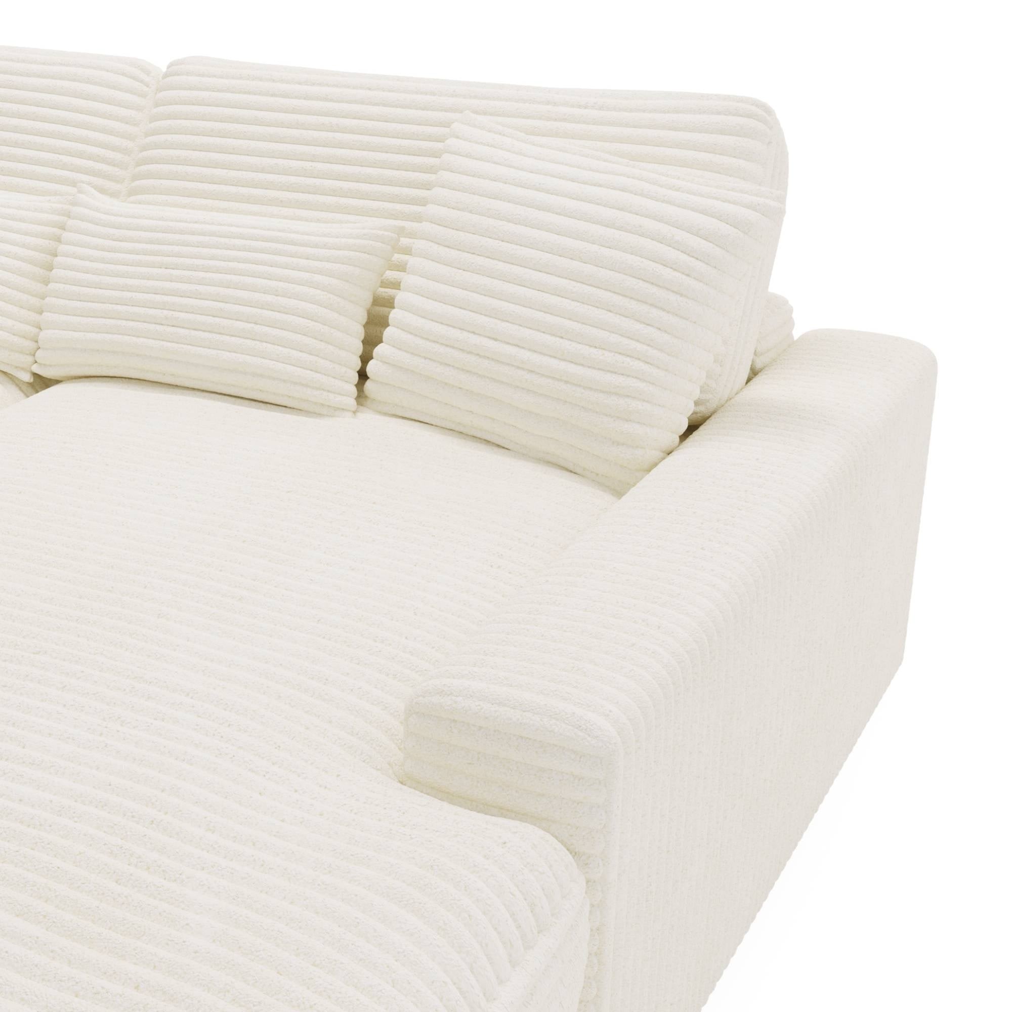 Sofa do salonu Happy, kremowa, sztruks