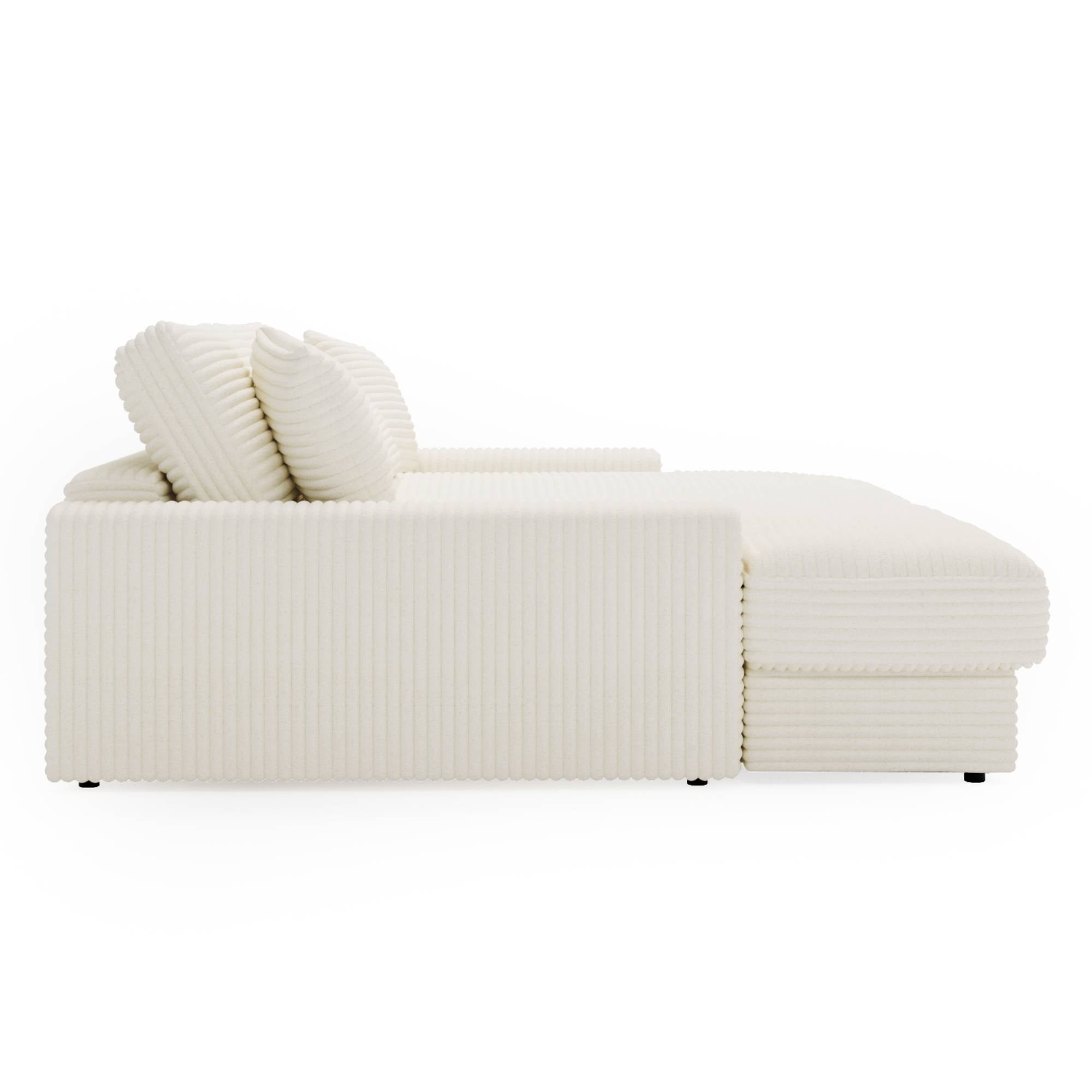 Sofa do salonu Happy, kremowa, sztruks