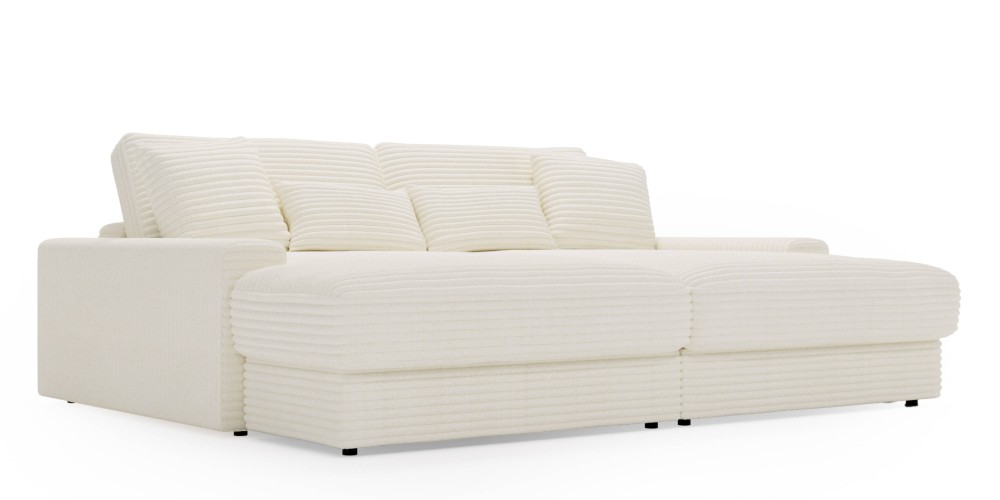 Sofa do salonu Happy, kremowa, sztruks