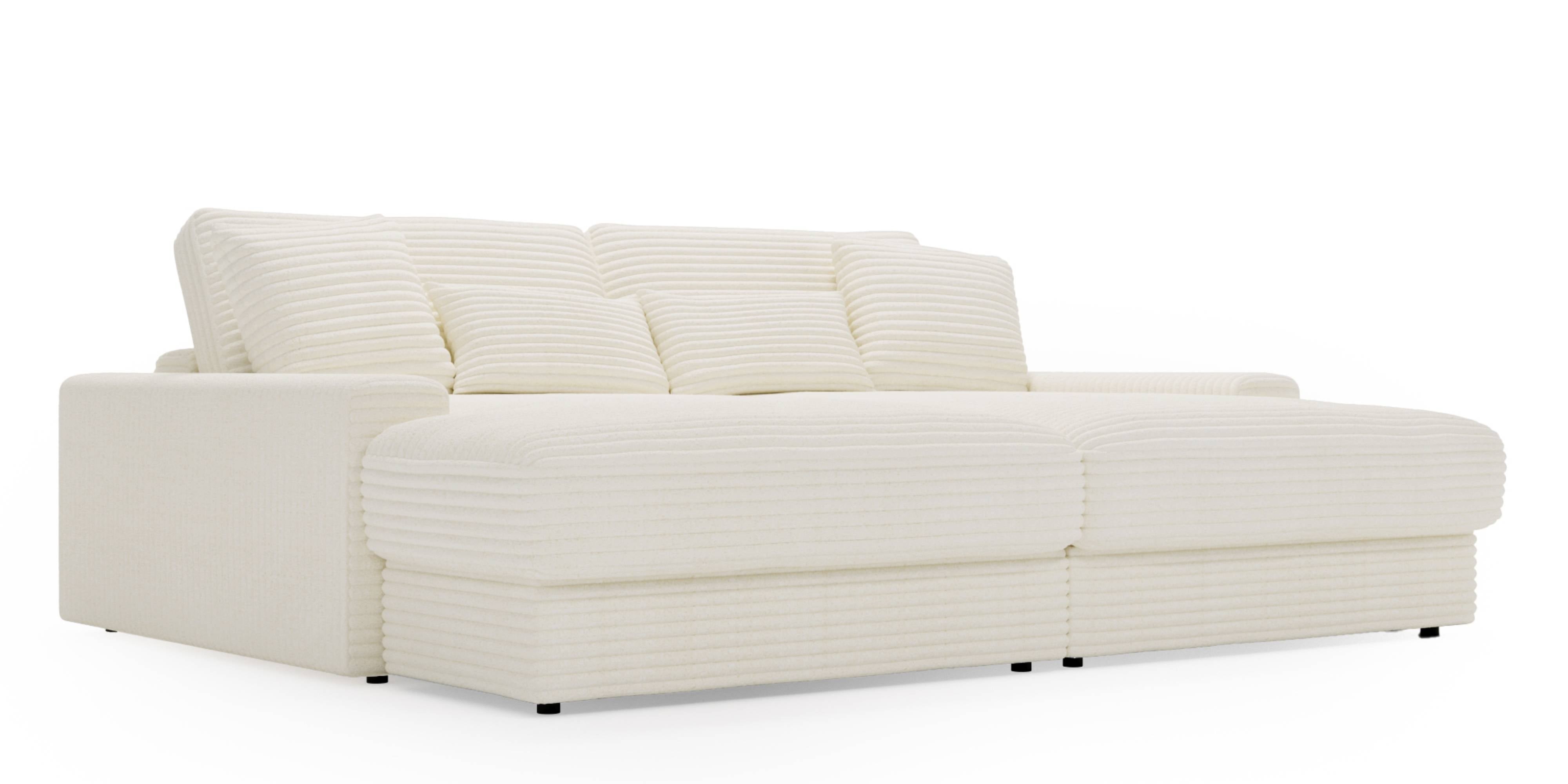 Sofa do salonu Happy, kremowa, sztruks