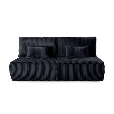 Sofa rozkładana Sofuto z pojemnikiem, czarna, sztruks