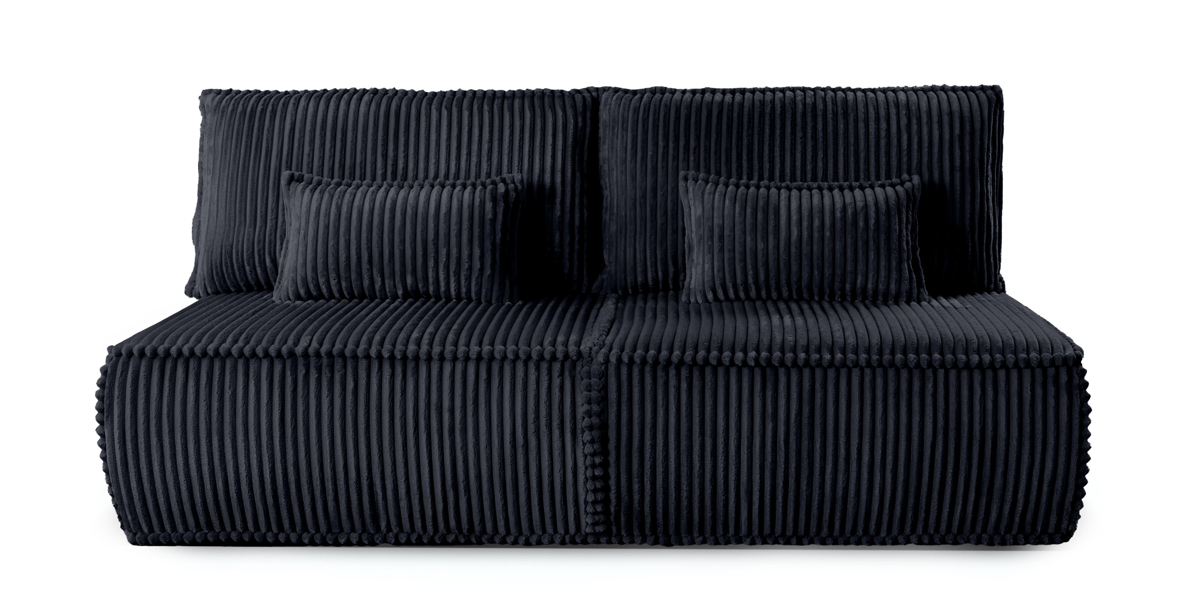 Sofa rozkładana Sofuto z pojemnikiem, granatowa, sztruks