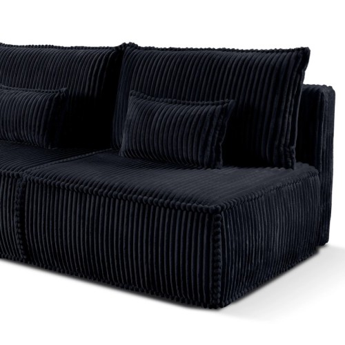 Sofa rozkładana Sofuto z pojemnikiem, granatowa, sztruks