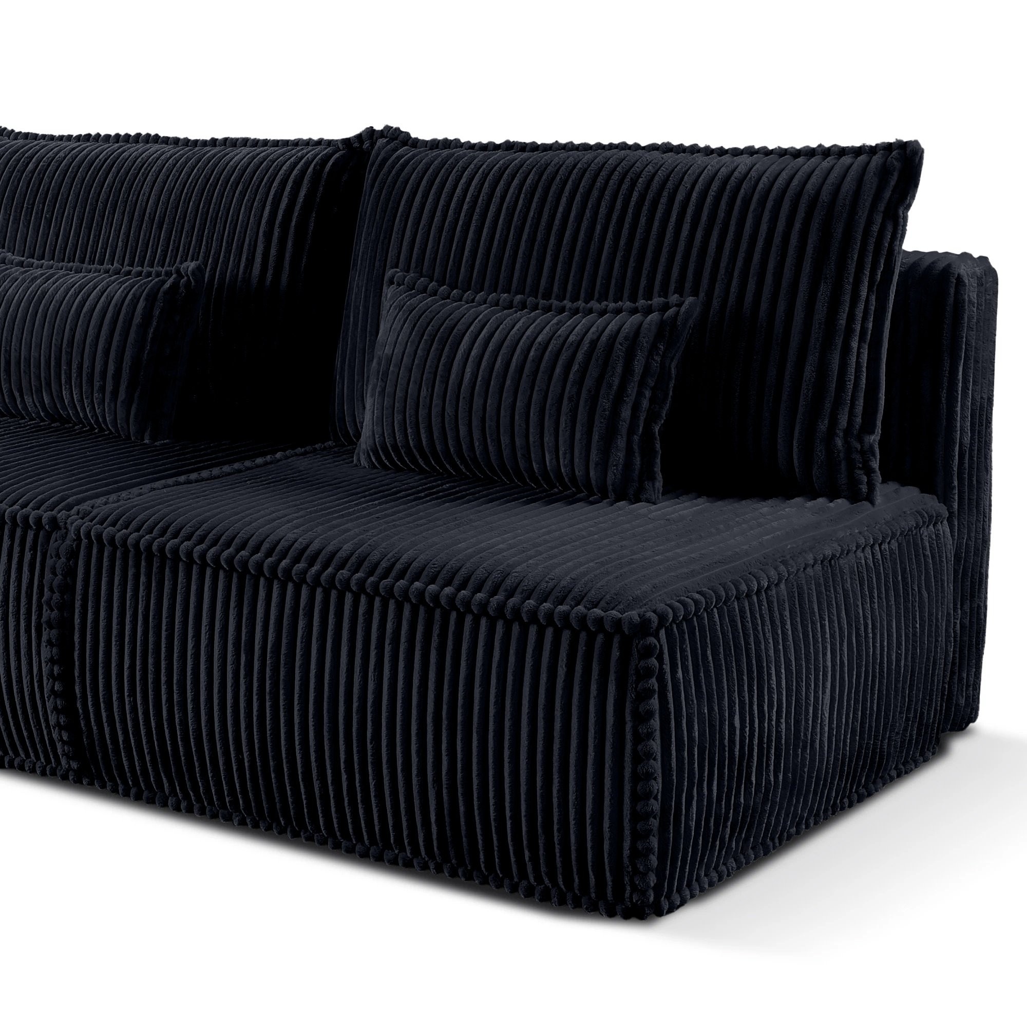 Sofa rozkładana Sofuto z pojemnikiem, granatowa, sztruks