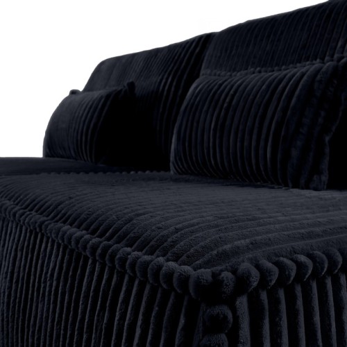 Sofa rozkładana Sofuto z pojemnikiem, granatowa, sztruks