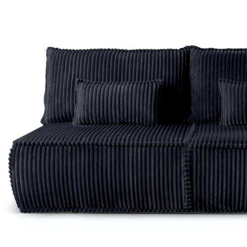 Sofa rozkładana Sofuto z pojemnikiem, granatowa, sztruks
