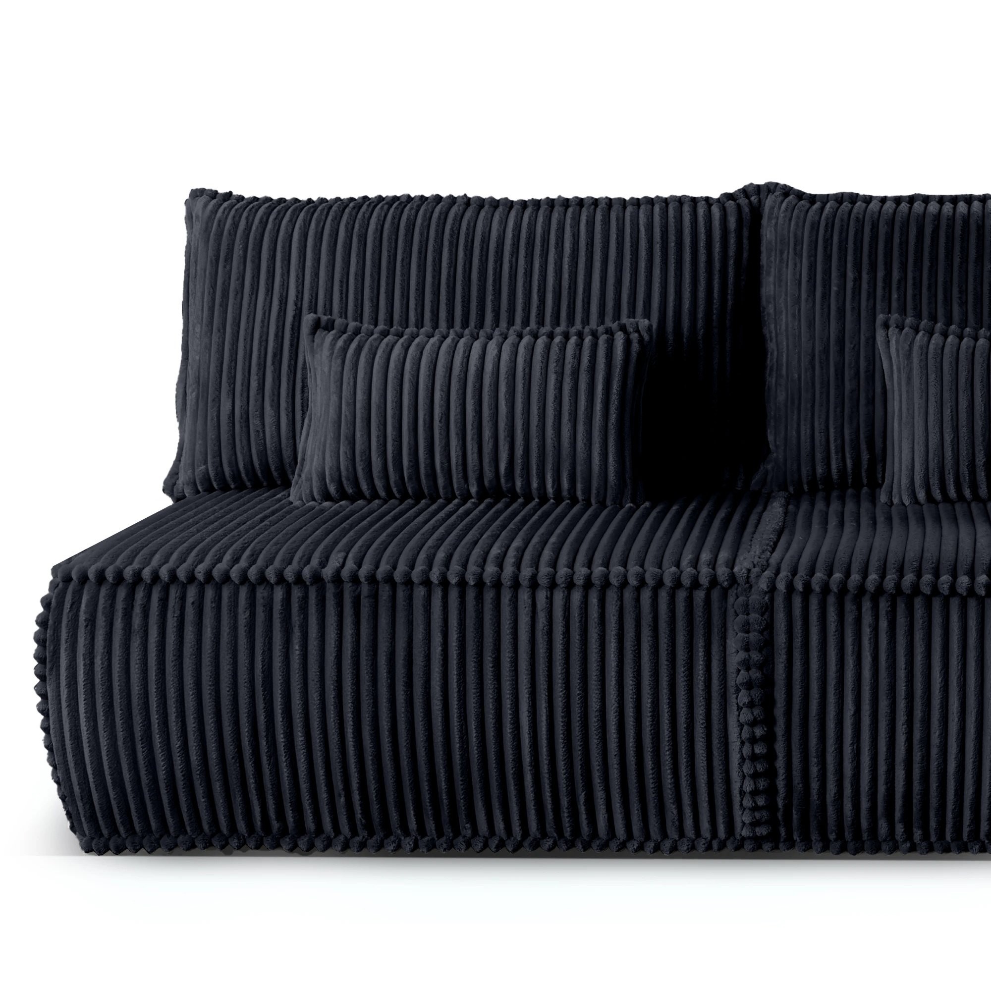 Sofa rozkładana Sofuto z pojemnikiem, granatowa, sztruks