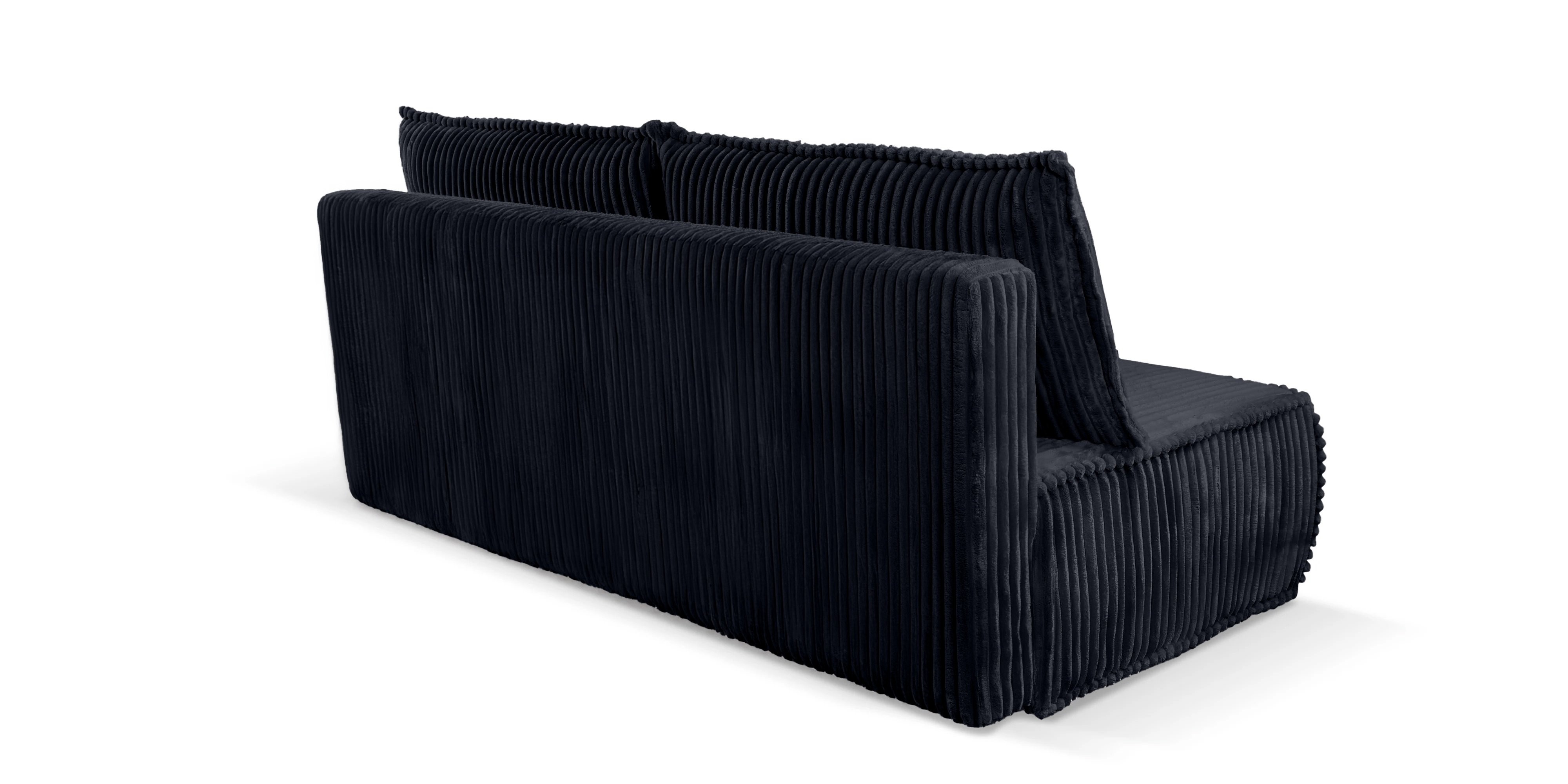 Sofa rozkładana Sofuto z pojemnikiem, granatowa, sztruks