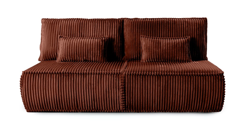 Sofa rozkładana Sofuto z pojemnikiem, miedziana, sztruks