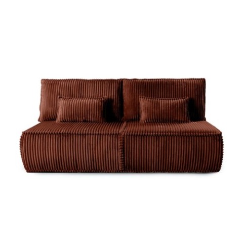 Sofa rozkładana Sofuto z pojemnikiem, miedziana, sztruks