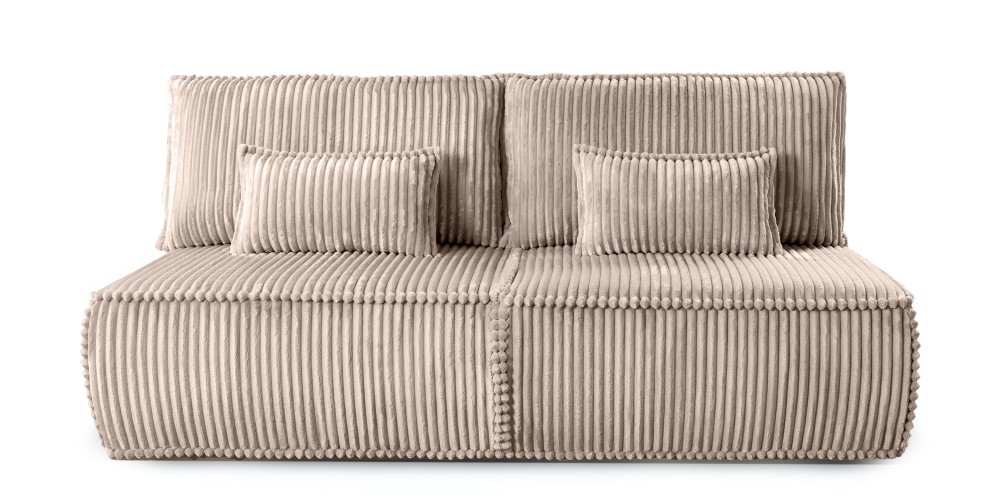 Sofa rozkładana Sofuto z pojemnikiem, ciemnobeżowa, sztruks