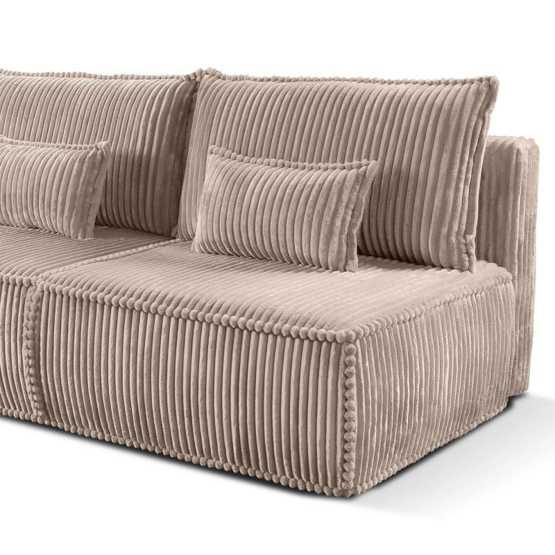 Sofa rozkładana Sofuto z pojemnikiem, ciemnobeżowa, sztruks