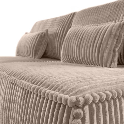 Sofa rozkładana Sofuto z pojemnikiem, ciemnobeżowa, sztruks