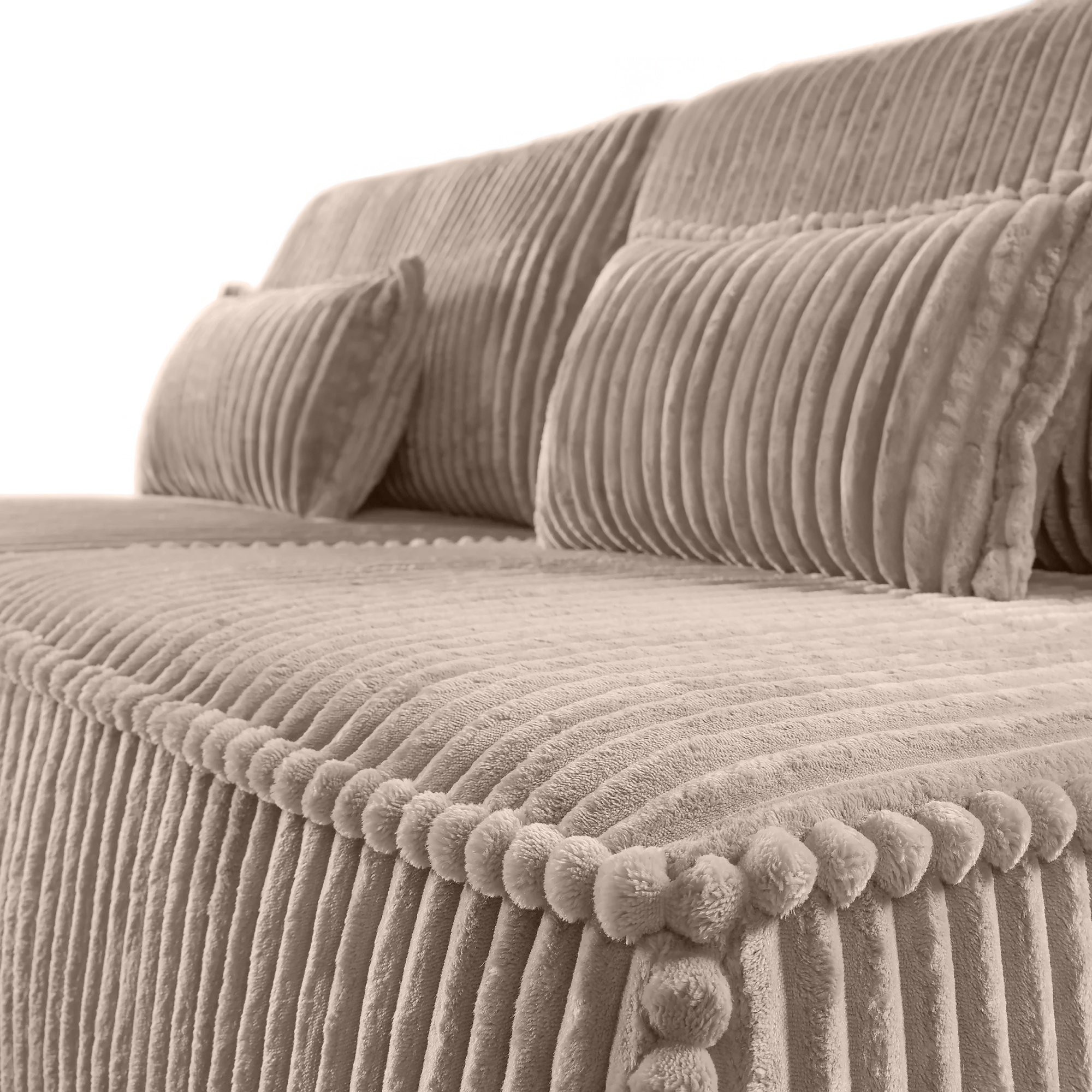 Sofa rozkładana Sofuto z pojemnikiem, ciemnobeżowa, sztruks