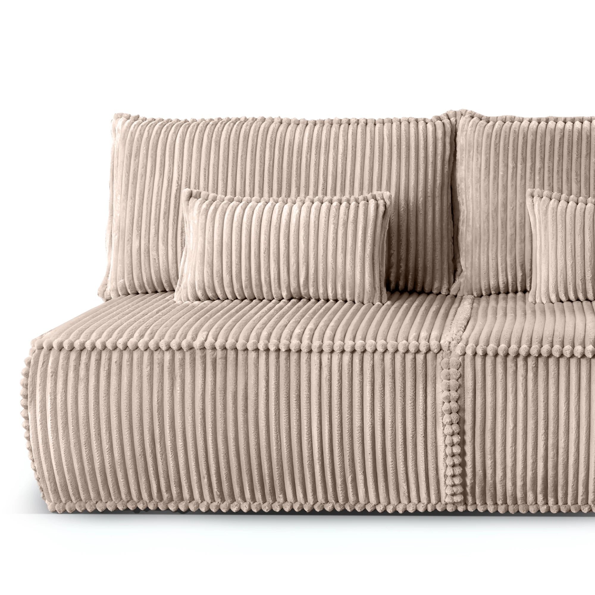 Sofa rozkładana Sofuto z pojemnikiem, ciemnobeżowa, sztruks
