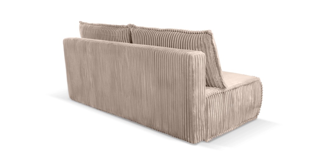Sofa rozkładana Sofuto z pojemnikiem, ciemnobeżowa, sztruks