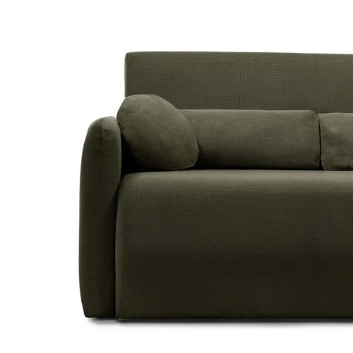 Sofa z funkcją spania i pojemnikiem Diosa Maxi, ciemnozielona