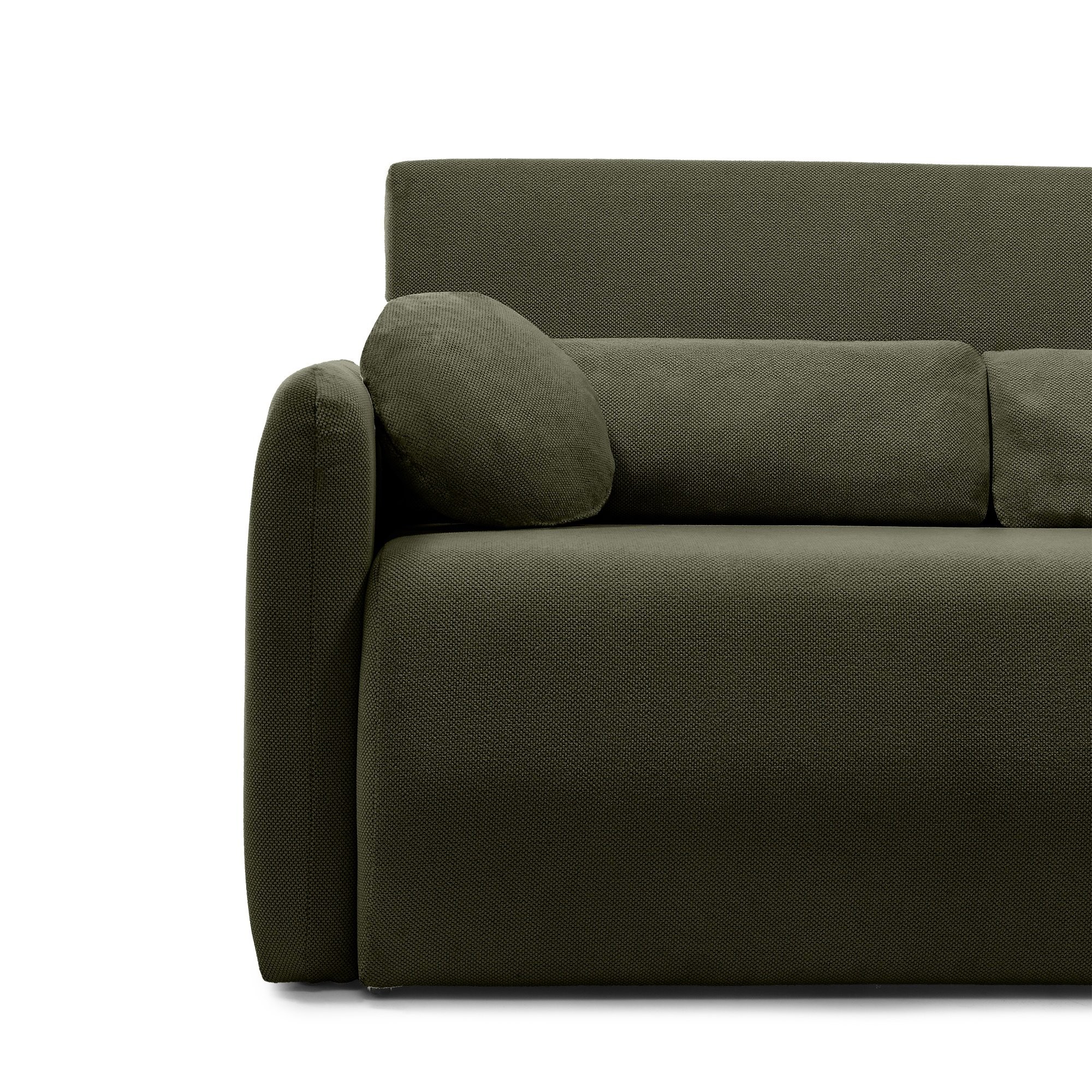 Sofa z funkcją spania i pojemnikiem Diosa Maxi, ciemnozielona