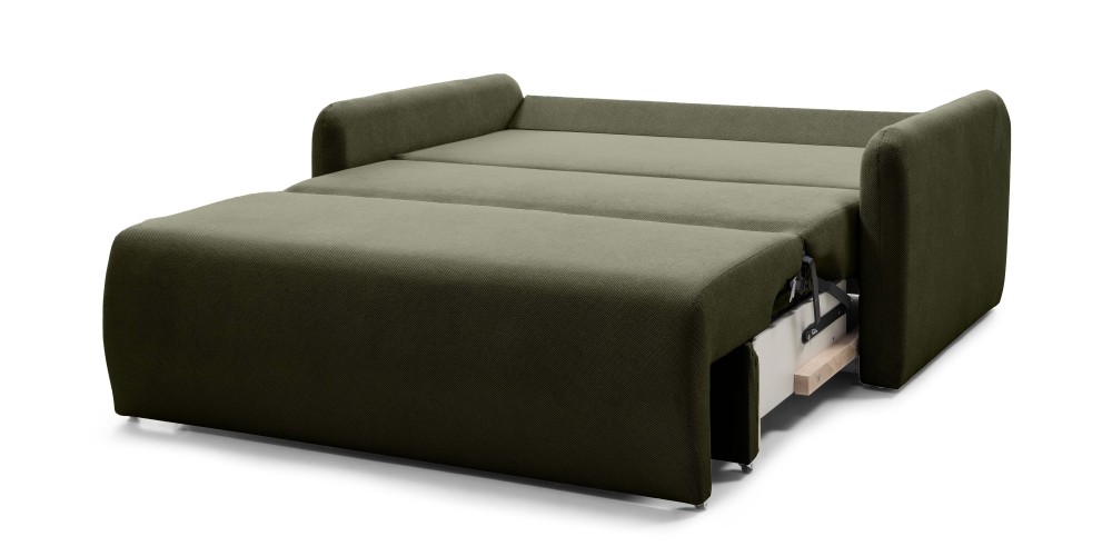 Sofa z funkcją spania i pojemnikiem Diosa Maxi, ciemnozielona