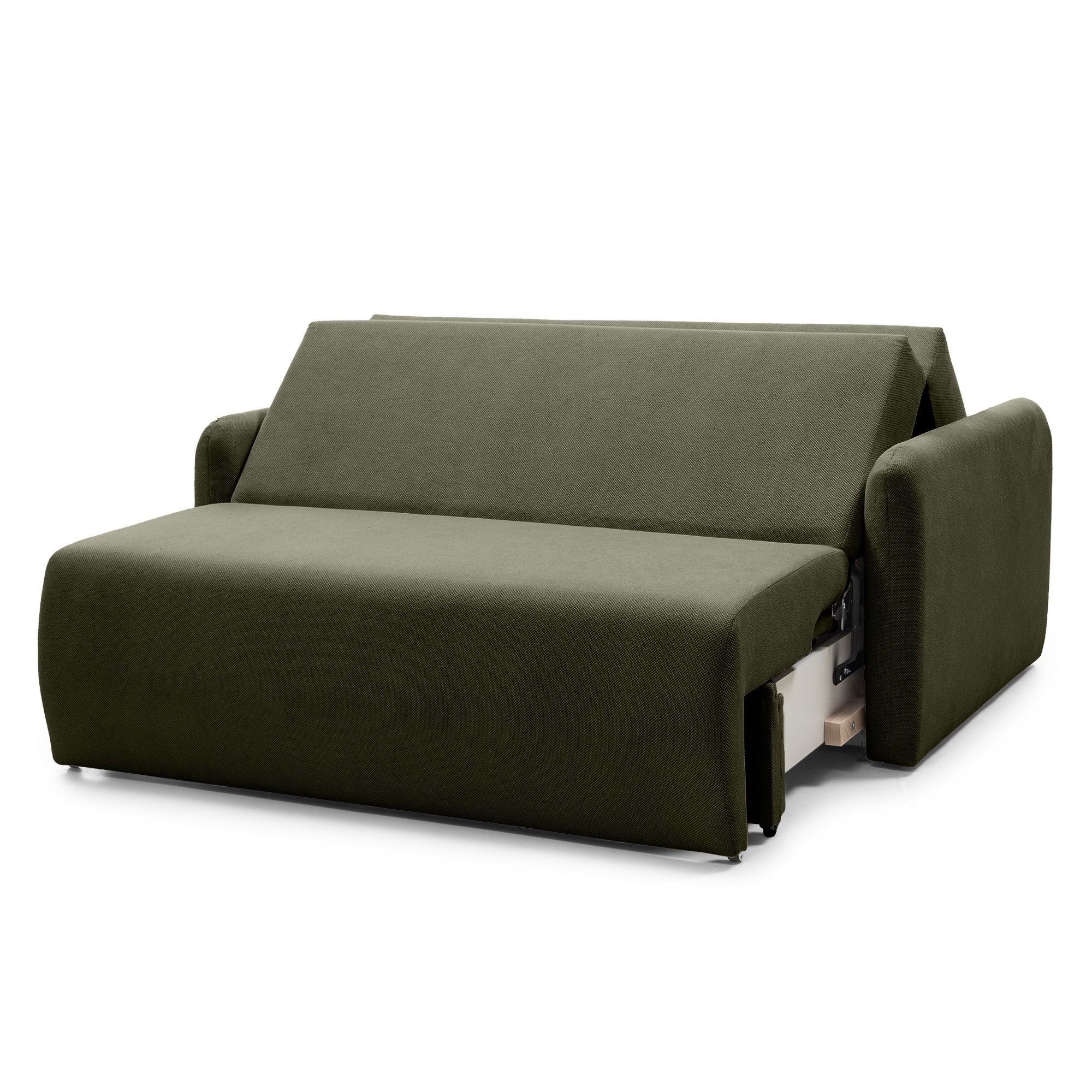 Sofa z funkcją spania i pojemnikiem Diosa Maxi, ciemnozielona
