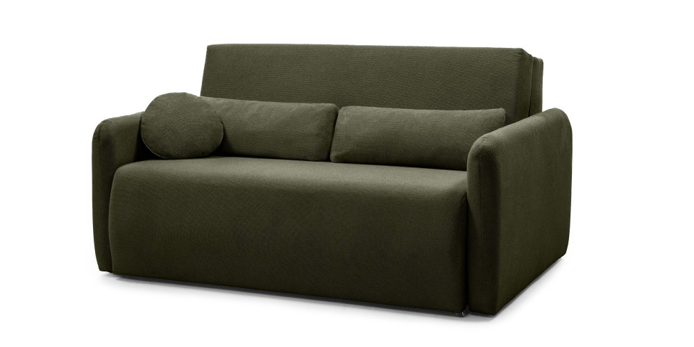 Sofa z funkcją spania i pojemnikiem Diosa Maxi, ciemnozielona