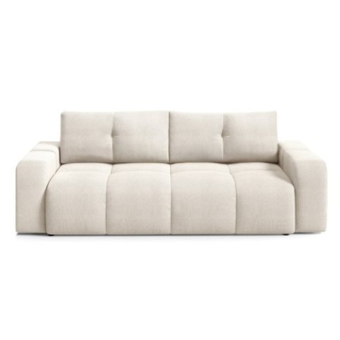 Sofa rozkładana z pojemnikiem Soho, jasnobeżowa, zaokrąglona