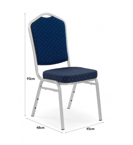 Krzesło do jadalni K66 S niebieskie srebrny