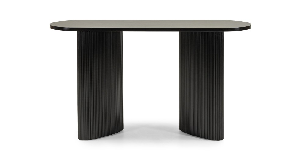 Biurko/konsola Pauline 140 cm, czarne, lamele