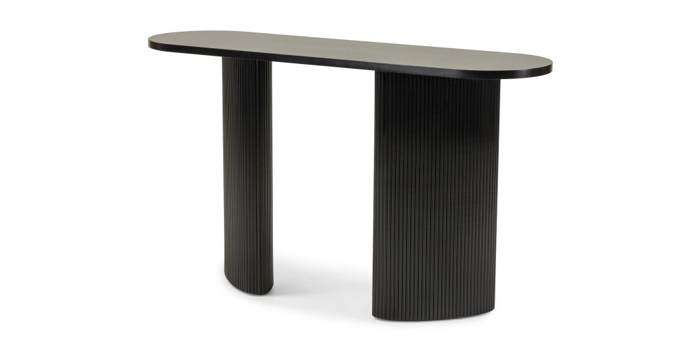 Biurko/konsola Pauline 140 cm, czarne, lamele