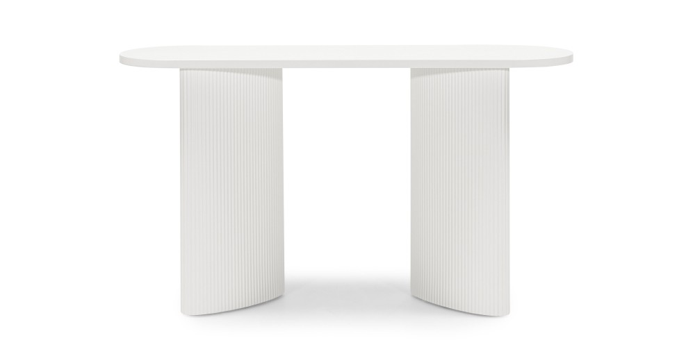 Biurko/konsola Pauline 140 cm, białe, lamele