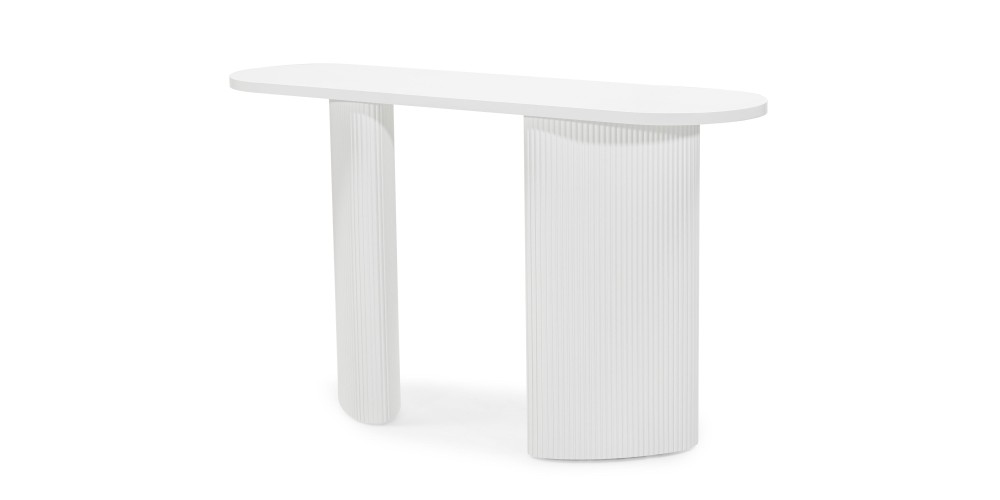Biurko/konsola Pauline 140 cm, białe, lamele