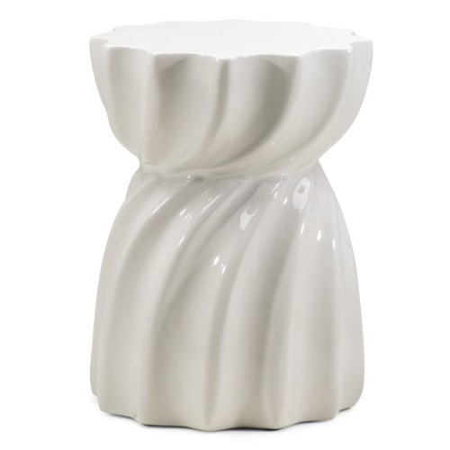Stolik boczny Bloom 35 cm, szarobeżowy, glossy