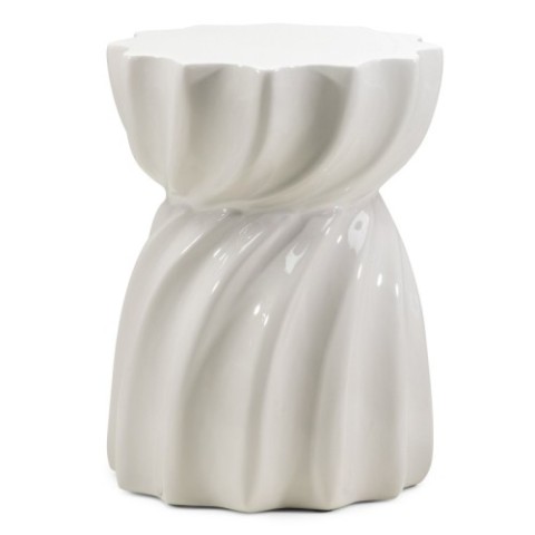 Stolik boczny Bloom 35 cm szarobeżowy, wysoki połysk, glossy