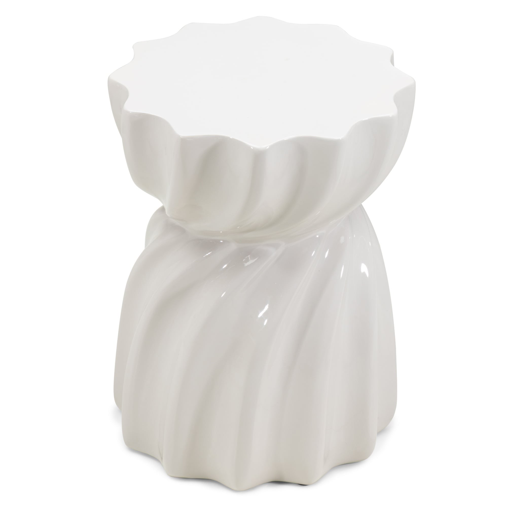 Stolik boczny Bloom 35 cm, szarobeżowy, glossy