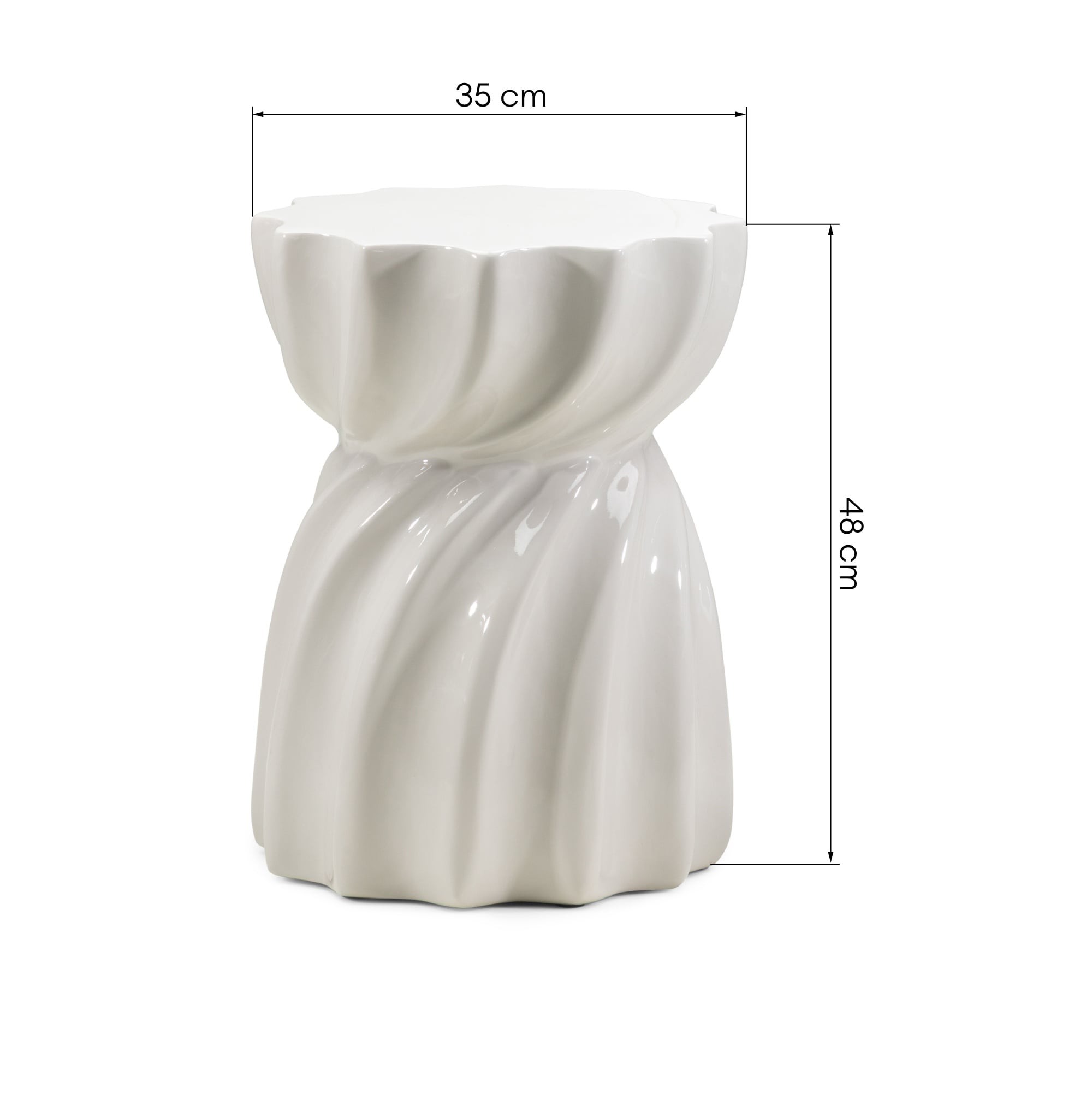 Stolik boczny Bloom 35 cm, szarobeżowy, glossy