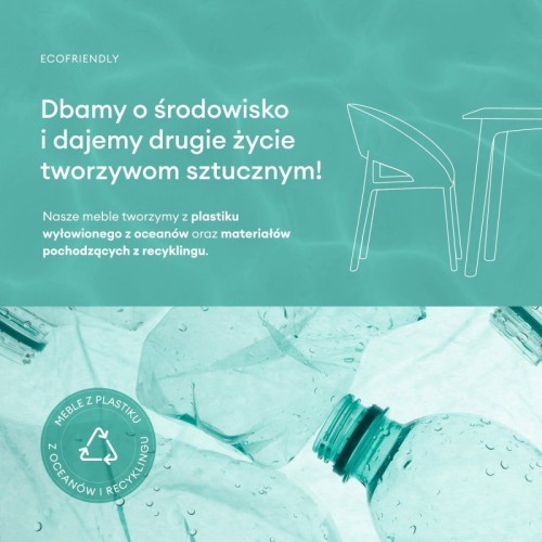 Krzesło ogrodowe Grenoble, jasnobeżowe, ekologiczne tworzywo sztuczne