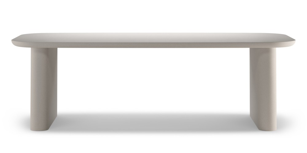 Stół ogrodowy Astiara 240 cm, cementowy, jasnobeżowy, matowy