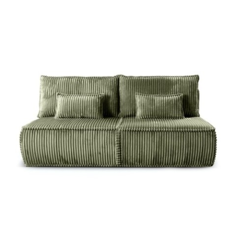 Sofa rozkładana Sofuto z pojemnikiem oliwkowozielona sztruks