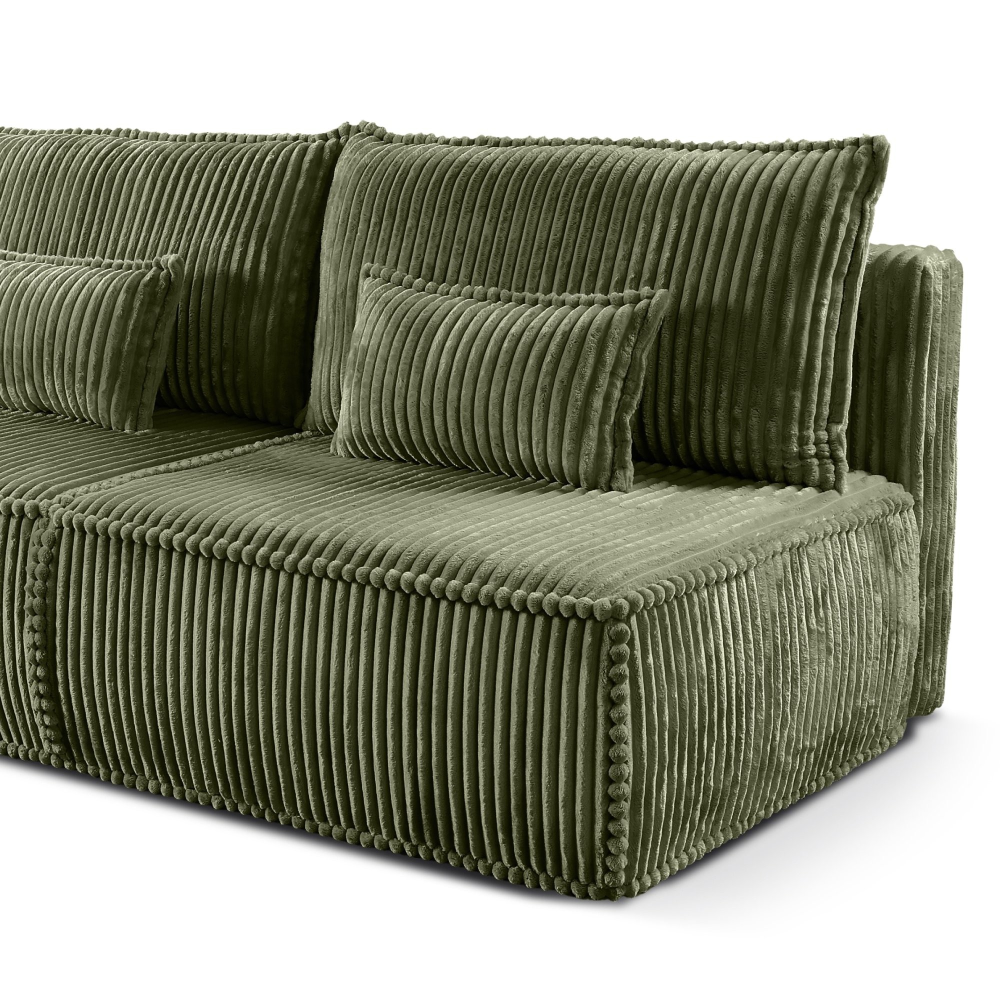Sofa rozkładana Sofuto z pojemnikiem, oliwkowozielona, sztruks