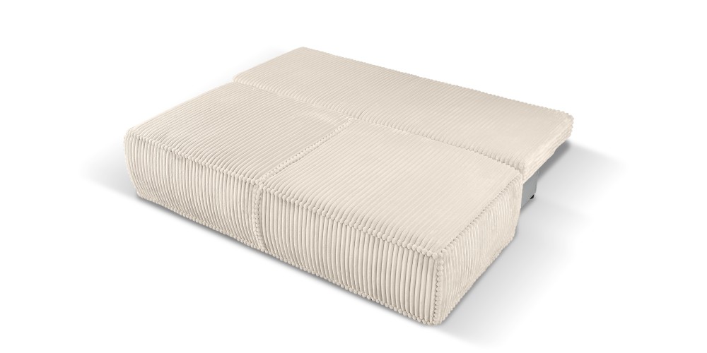 Sofa rozkładana Sofuto z pojemnikiem, kremowa, sztruks