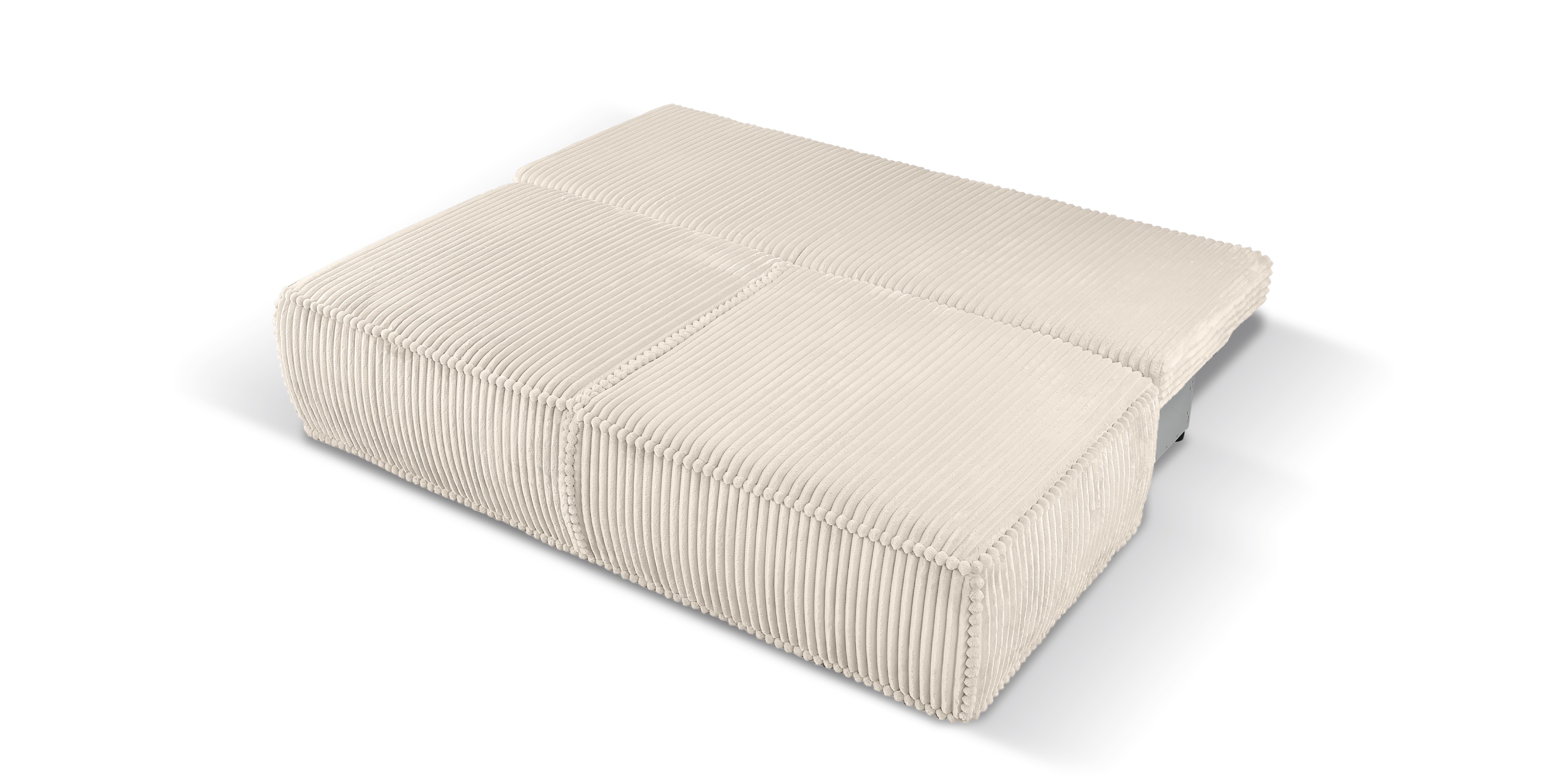 Sofa rozkładana Sofuto z pojemnikiem, kremowa, sztruks