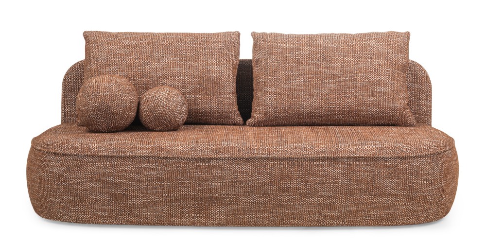 Sofa z funkcją spania i pojemnikiem Bella, cynamonowa
