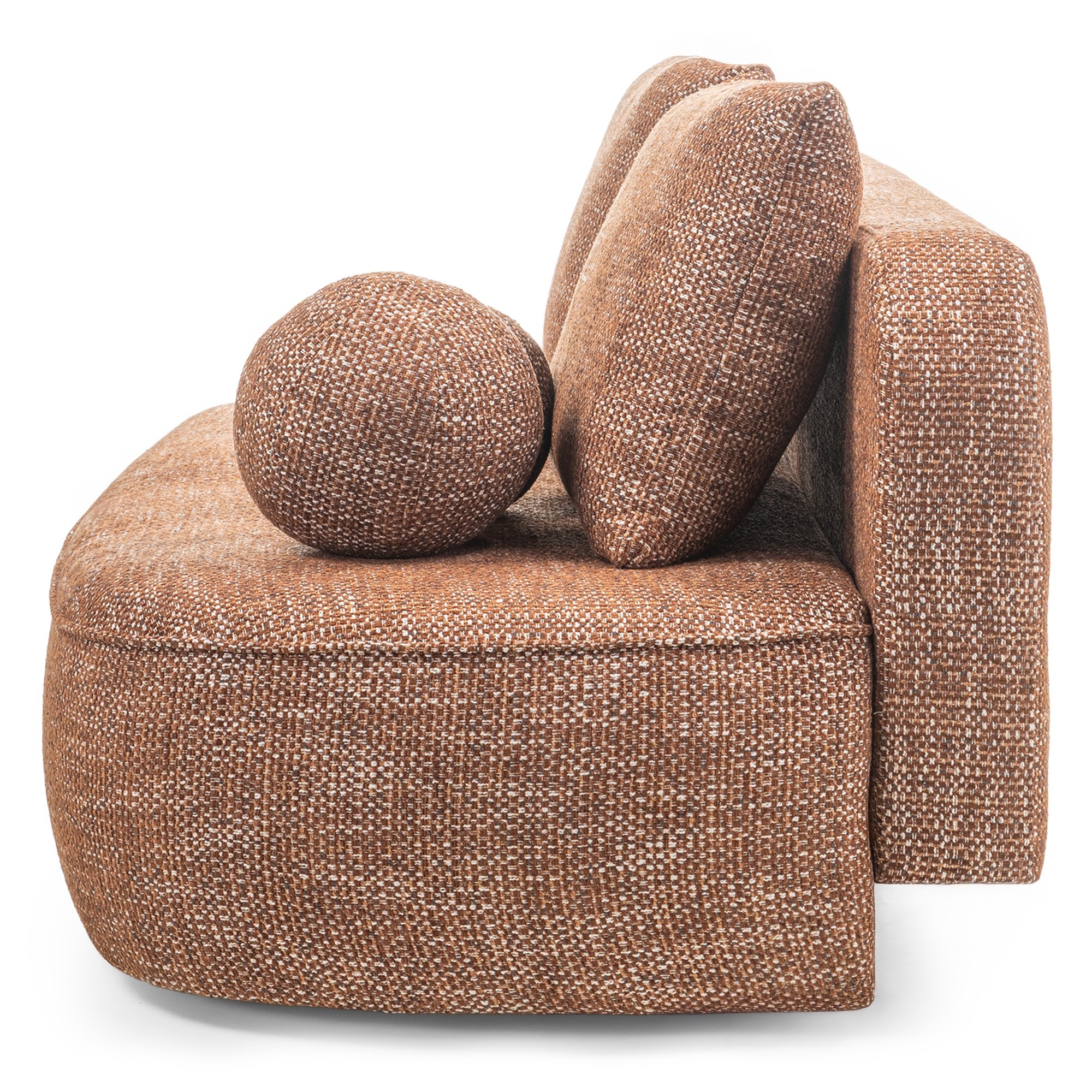 Sofa z funkcją spania i pojemnikiem Bella, cynamonowa