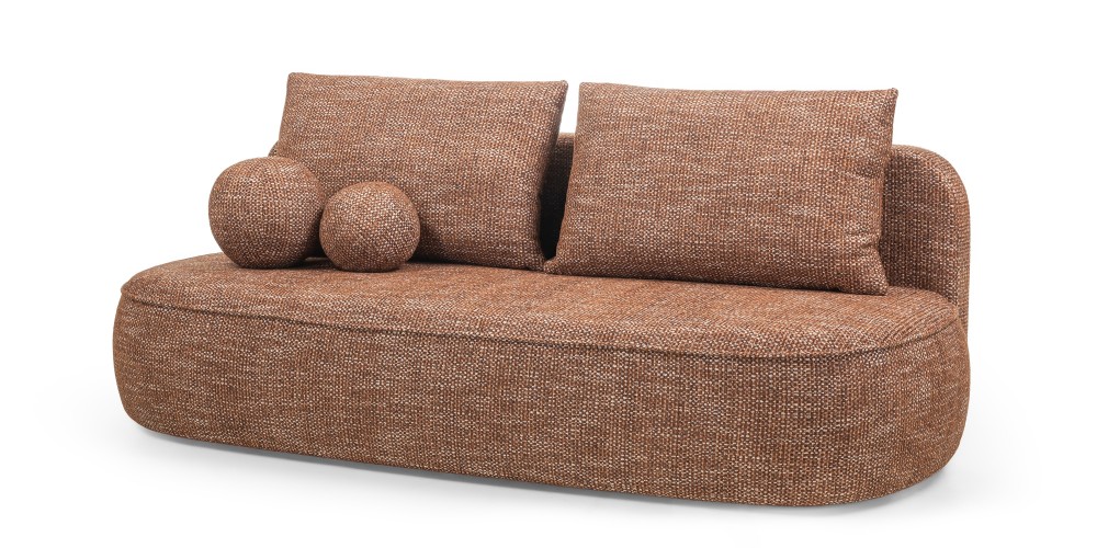 Sofa z funkcją spania i pojemnikiem Bella, cynamonowa