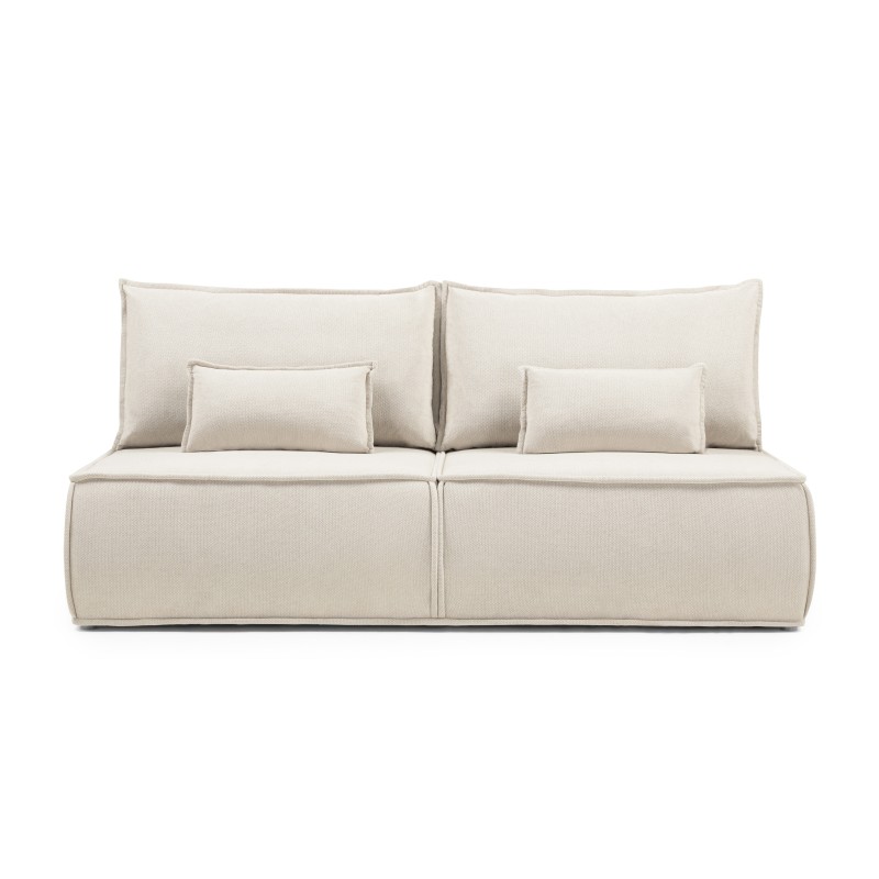 Sofa rozkładana Sofuto z pojemnikiem, jasnobeżowa